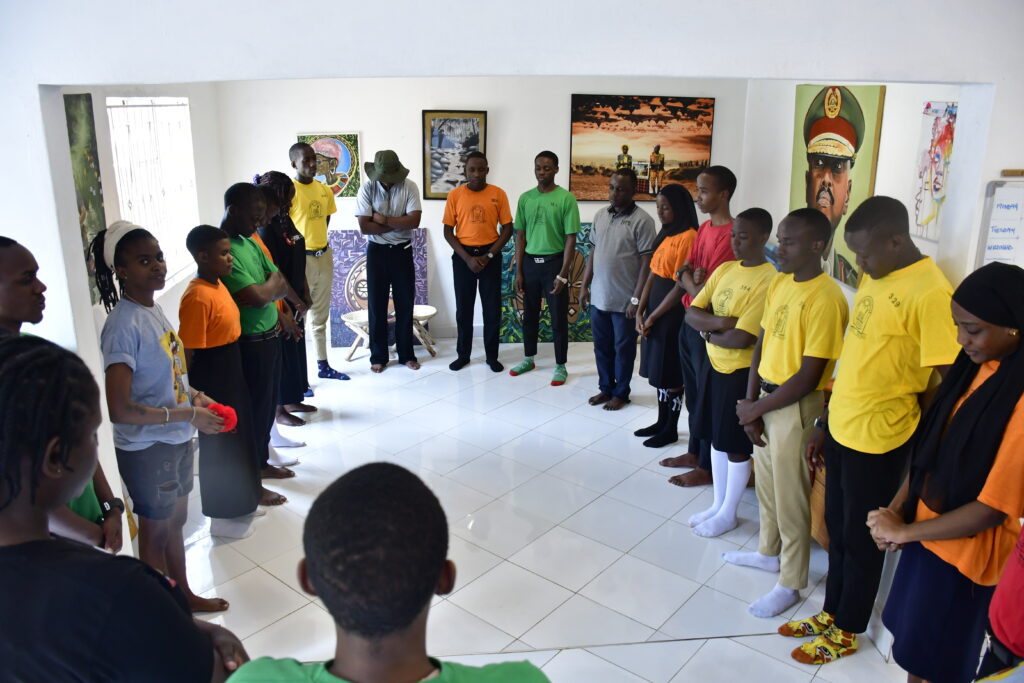 Young people taking part in an AFHEG group learning activity